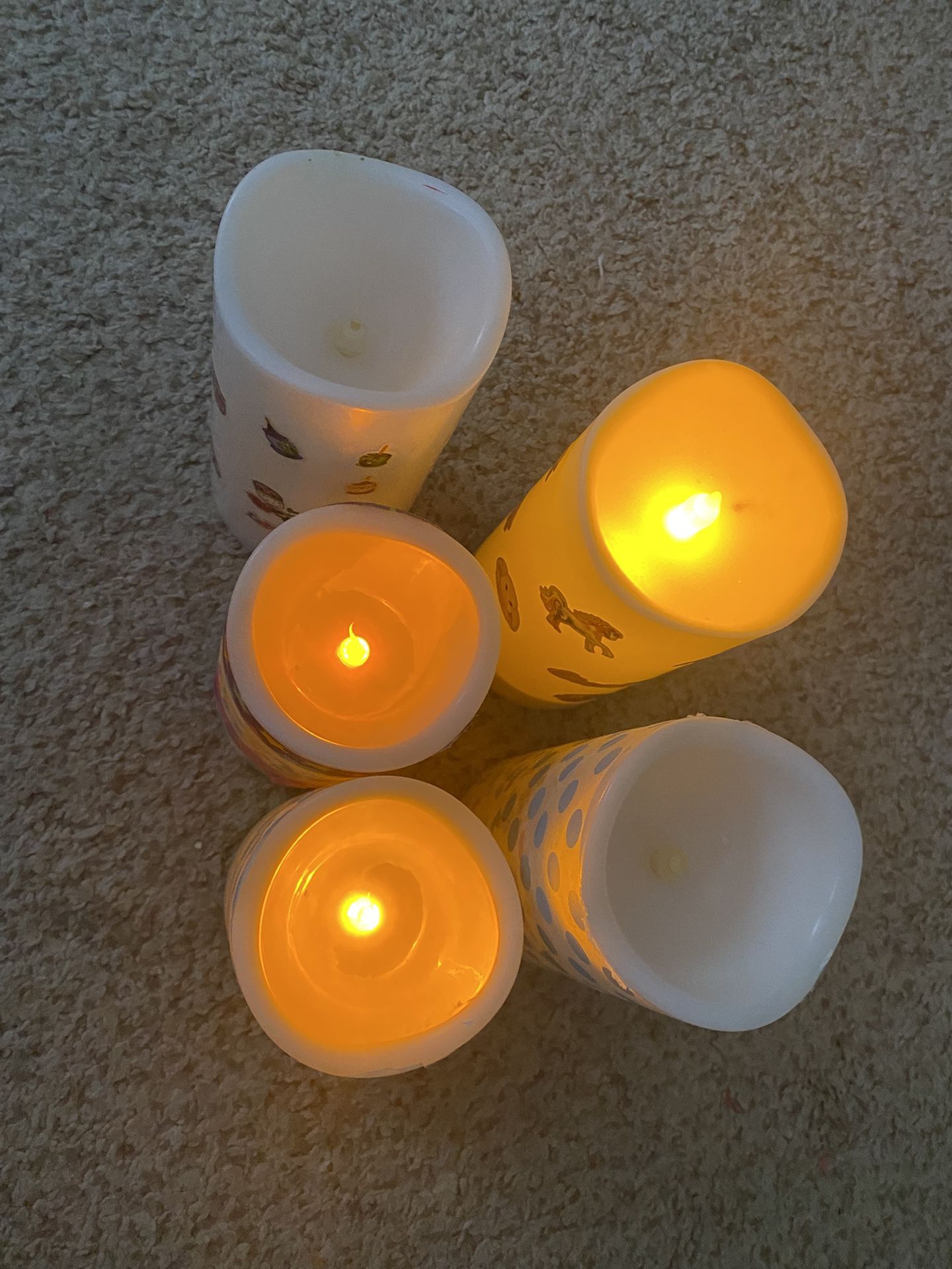 Elanze Designs Floral Pink and Green 6 inch Wax LED Flameless Pillar Candles Set