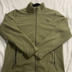 Men’s Northface zip up fleece olive green