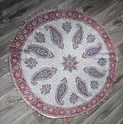 Vintage Persian Ghalamka block printed tablecloth.