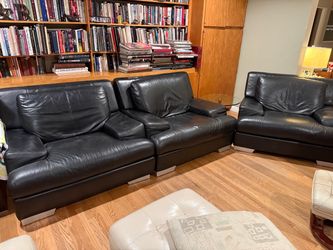 3 Leather Arm Chairs