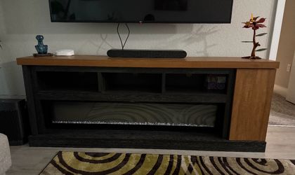 Tv stand with fire place