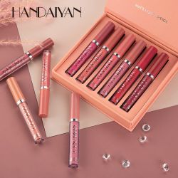 6 pieces of velvet matte liquid lipstick set. Waterproof and durable, suitable for all skin colors.