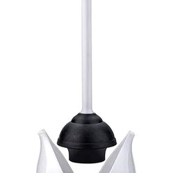 Toilet Plunger with Holder, Long Handle Plungers for Bathroom, Hide-Away Toilet Plunger with Holder, Drip-Free Plungers for Bathroom with Holder, Bath
