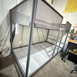 IKEA TUFFING Bunk bed frame, dark gray, Twin