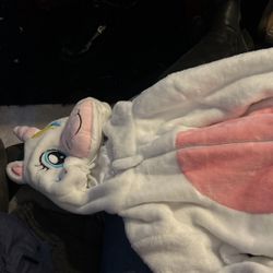 Baby Girls' Unicorn Shaped Fleece Jumpsuit With Color Block Design