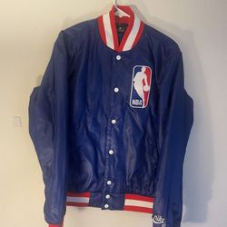 Nike SB x NBA Red And Blue Satin Bomber Jacket 