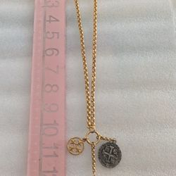 Vintage gold-tone charm lariat necklace