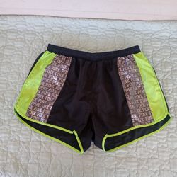 VICTORIA'S SECRET PINK Campus Shorts Y2k Black Green Running Liner MEDIUM Training Shorts 