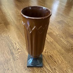 Vintage Art Deco ceramic pedestal 15” vase