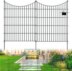 10-Panel No-Dig Garden Fence with Gate, 32" H x 23.6'L