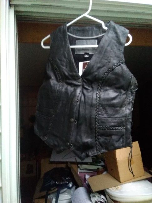 Leather Vest. New. Size. Med