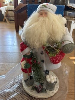 NEW, NEVER DISPLAYED KIRKLAND SANTA AND CHILD