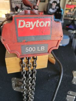 Dayton electric hoist up to 500lbs