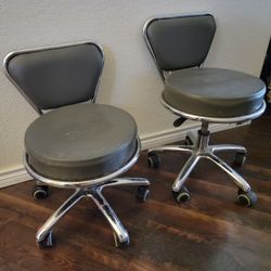 Gray Office/Work Rolling Stools/Chairs 