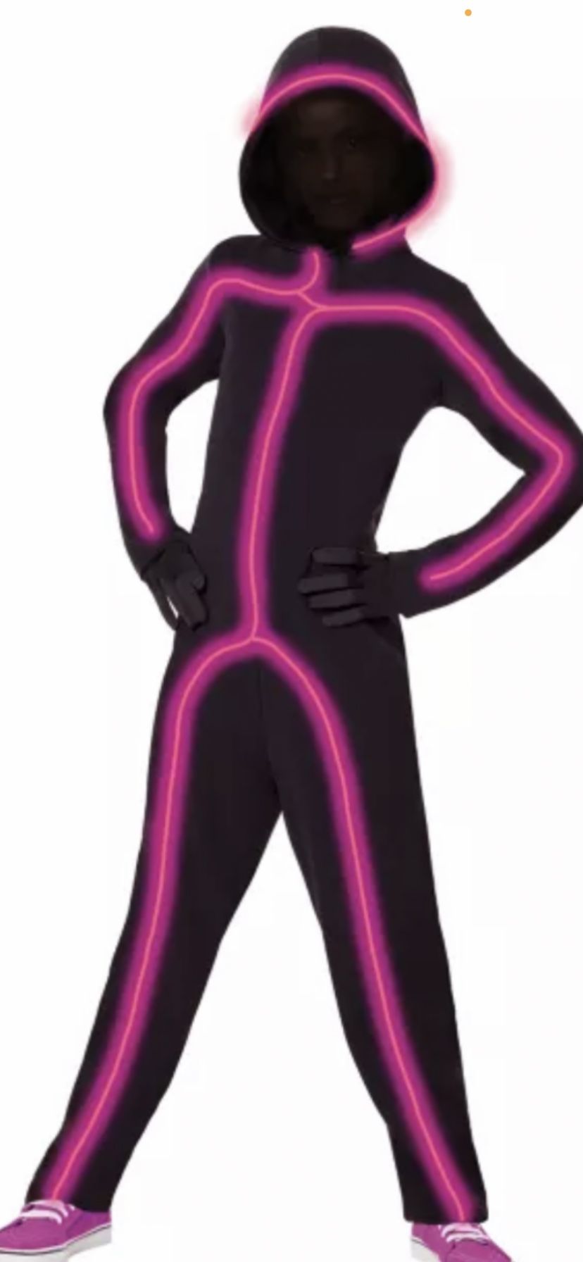 Kids Pink Light-Up EL Wire Stick Figure Costume