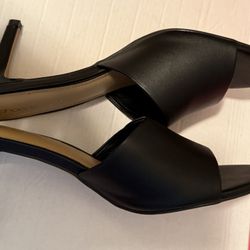 Black Open-Toe Mules (Heels)