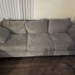 Grey Couch with Ottoman 
