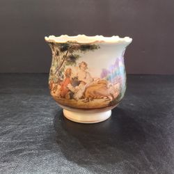 Vintage Romantic Impressionist Hand Painted Porcelain Vase