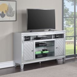 Silver TV Stand with Power