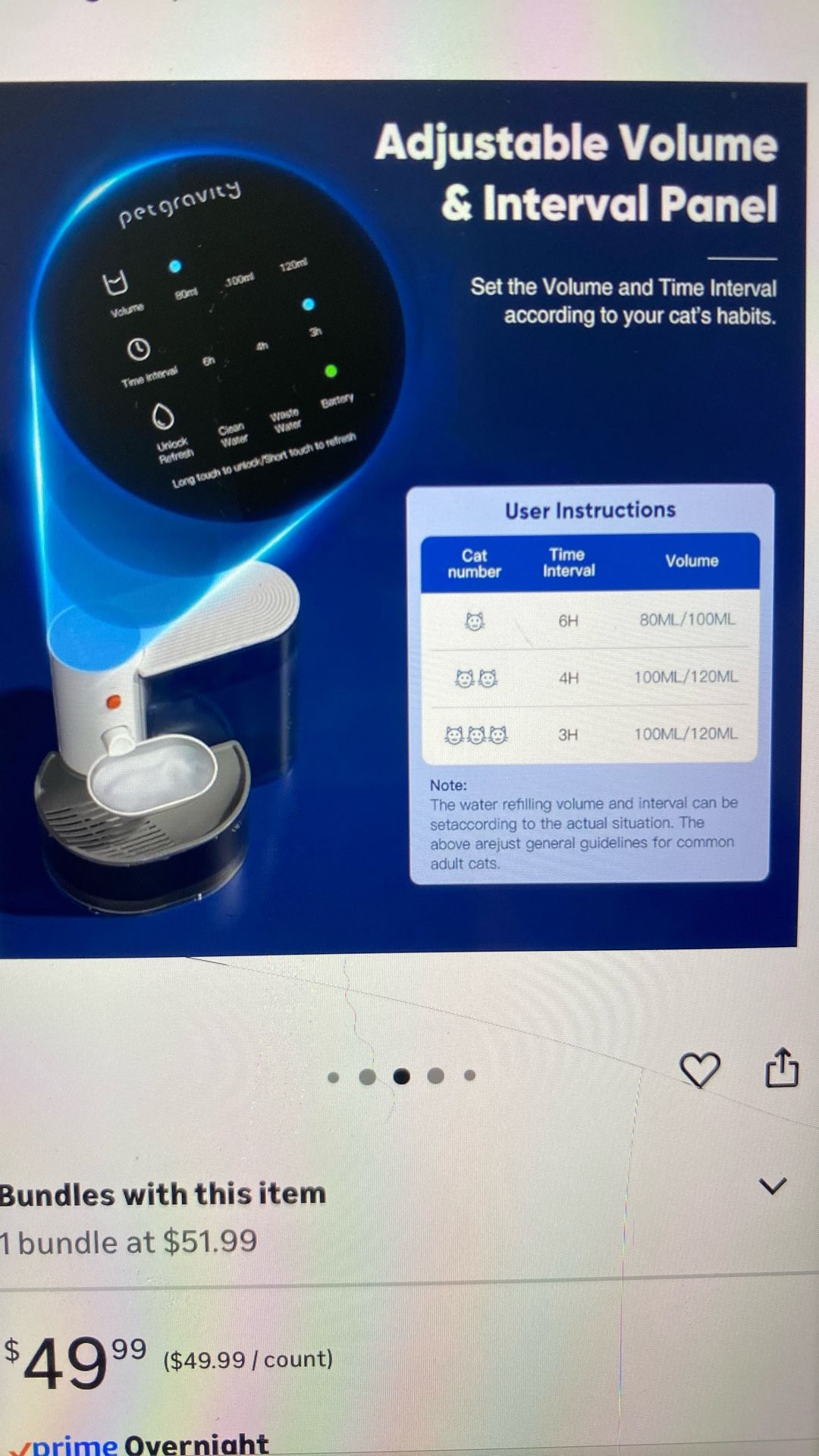 Pet gravity Water Fountain Dog/Cat