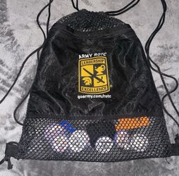 Go Army ROTC Mesh Bag, Bison Chips, Lens, Navy Keychain Bundle