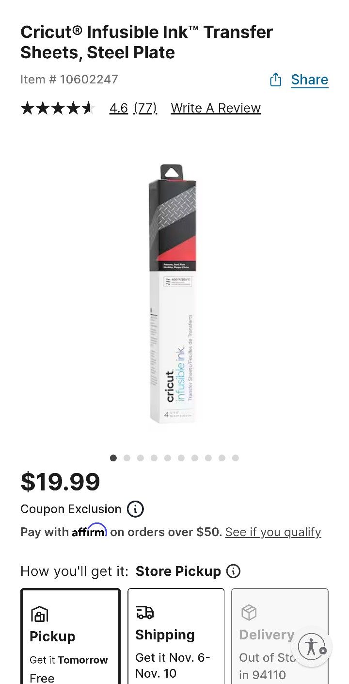 Cricket Infusible Ink Steal Plate