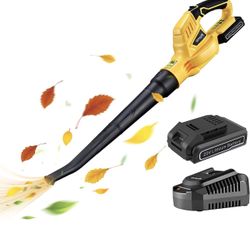 New  Cordless Leaf Blower, 20V 2.0Ah Battery and Charger Included, Low Noise, Lightweight Leaf Blower Battery-Operated with One Button Control