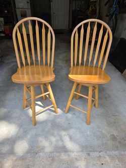 Set Bar Chairs Swivel Oak