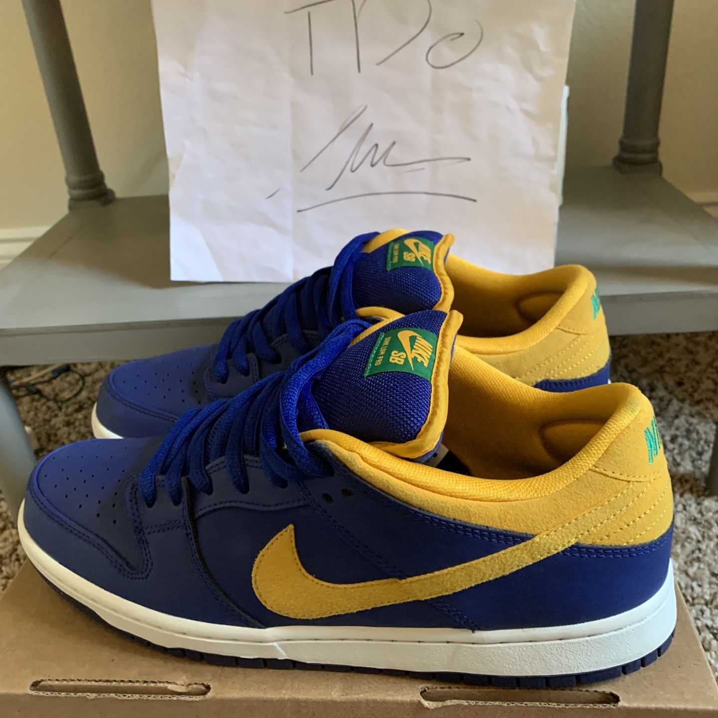 Nike SB Dunk Low Pro Royal Blue Midas Gold Size 11.5 304292-473 