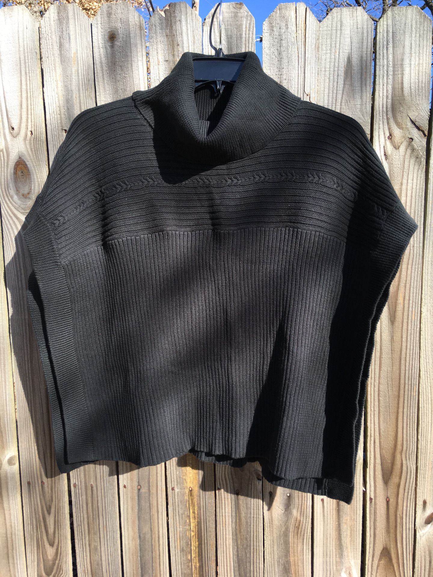 Nurture Black Poncho Sweater