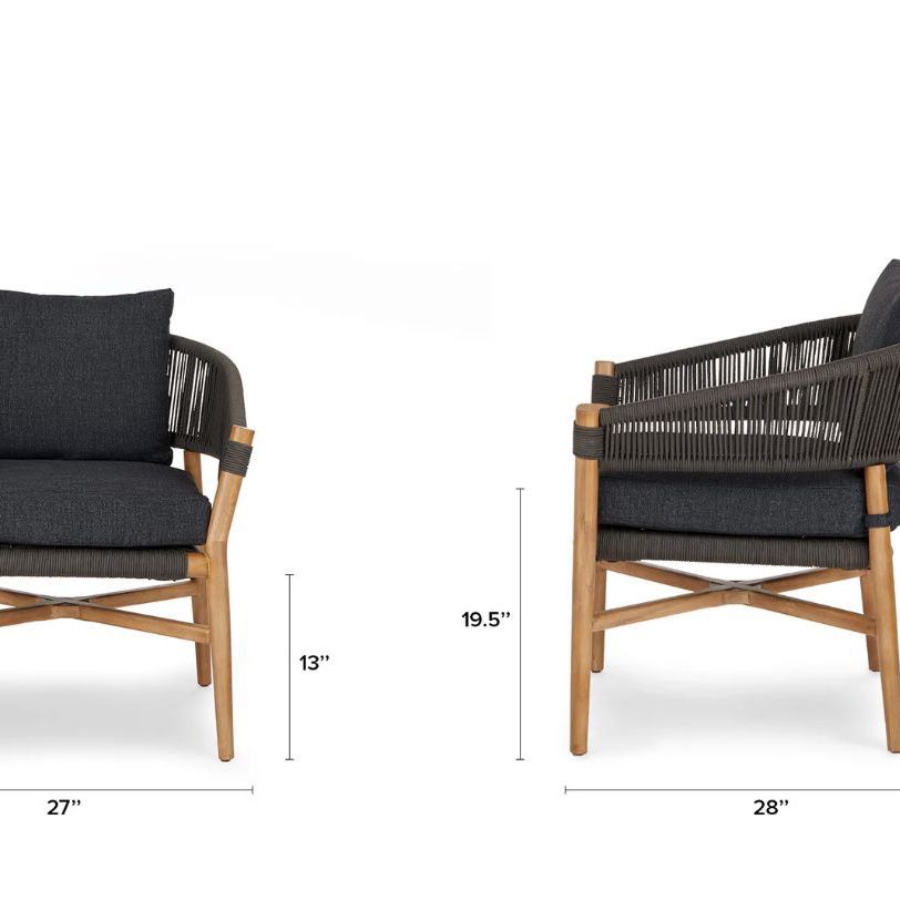 Outdoor - Makali Slate Gray Lounge Chair - Set with 2