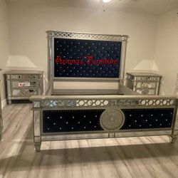 New Queen Bed Dresser Mirror Nightstand 