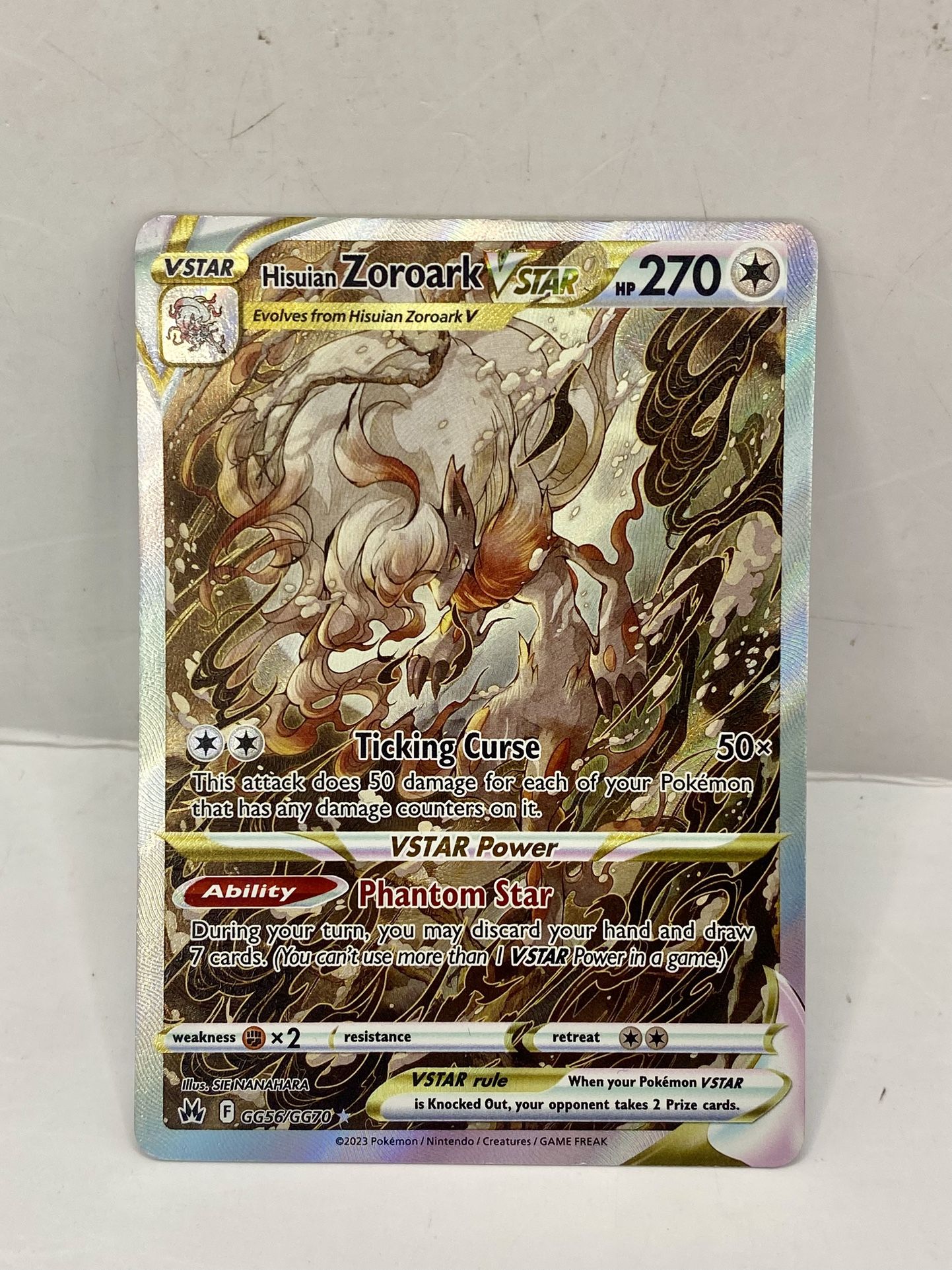 Hisuian Zoroark VSTAR GG56/GG70 Crown Zenith: Galarian Gallery Holo Pokemon TCG