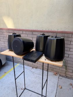 JBL Hanging speakers (Four) with Mixer / Amplifier