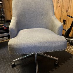 Stylish Grey Linen Office Chair Excellent Condition