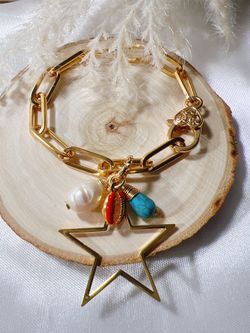 GOLD PLATED PAPERCLIP CHAIN BRACELET 