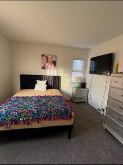 Queen size velvet bed frame