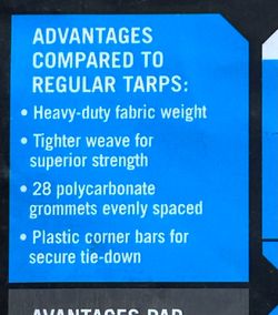 One (1) 12’x16’ heavy duty tarp
