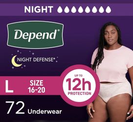 72ea L 16-20 Depend Fresh Protection Adult Diapers $40