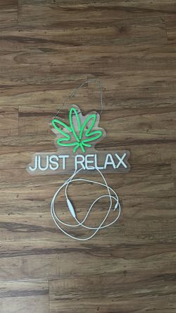 Neon Sign Just Relax LED Neon Lights Signs for Wall Decor,Bedroom,Game Room, Party, Bar Decor,Powered by USB with Dimmable Switch