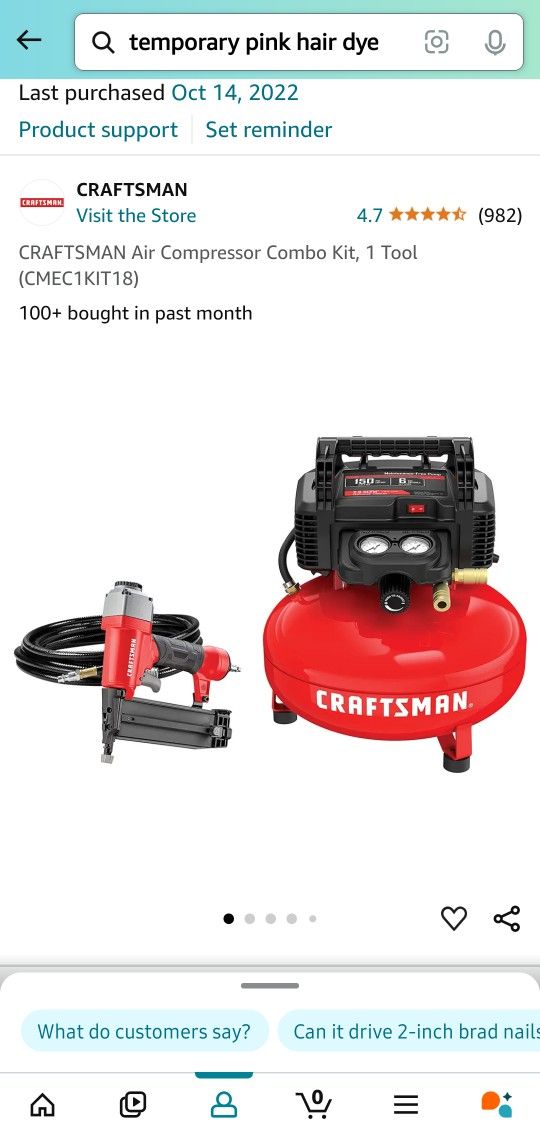 Compressor And Nail Gun Combo