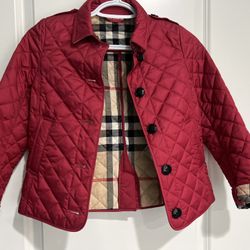 Burberry Quilted Jacket Girls  Size 10Y 