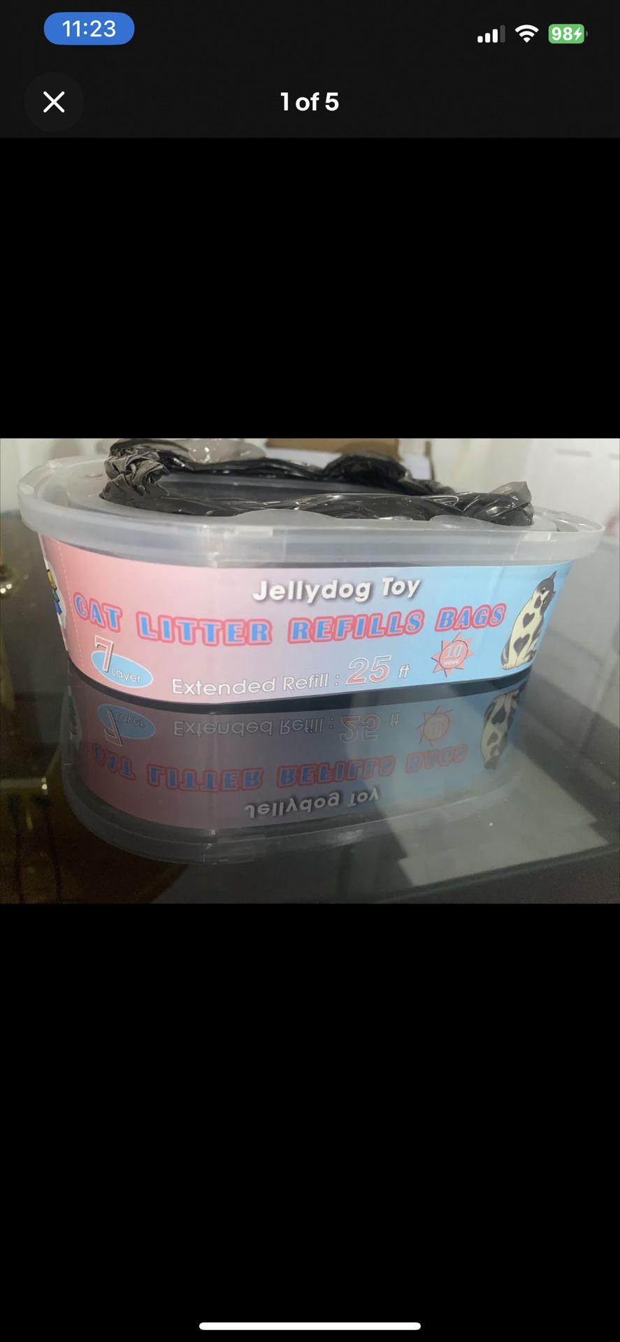 jellydog toy cat litter refills bags 25 ft