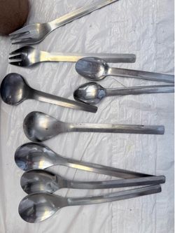 Mid-Century Modern Scandinavian Stainless Flatware Serving Lot