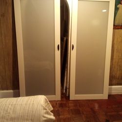 White Frosted Glass Sliding Doors