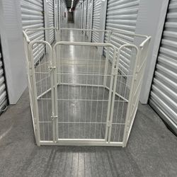 FXW Adjustable HomePlus Indoor Dog PlayPen 6 Panels 32" White High Metal Door Collapsible
