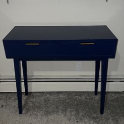 Blue Mid Century Desk Side Table