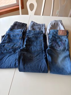 Lot of 8 Boys Bottoms Jeans size 8 True Religion, Children’s Place Old Navy, Reebok