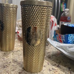 Gold Starbucks Tumbler
