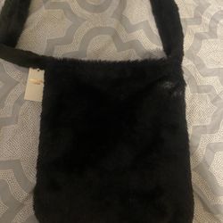 Black Furry Purse 